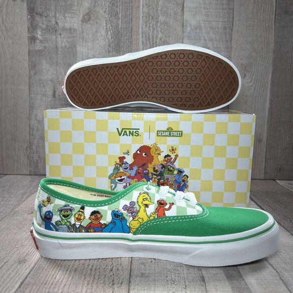 Vans X Sesame Street Authentic Boys Little Kids Pre School Shoes Green Size 3Y - Picture 2 of 16